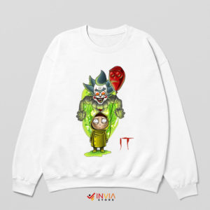 Scream Pennywise It and Rick Morty White Sweatshirt