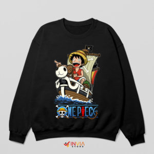 Sea of Dreams Luffy and Merry Black Sweatshirt