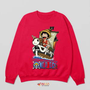 Sea of Dreams Luffy and Merry Red Sweatshirt