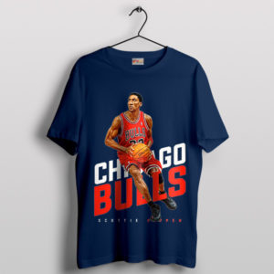 Slam Dunk Style Scottie Pippen Bulls Navy T-Shirt