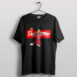 Son Goku Slam Dunking with Chicago Bulls Black T-Shirt