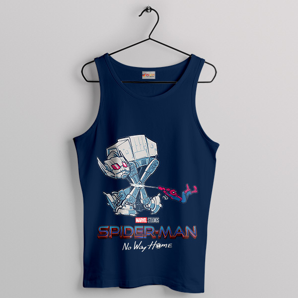 Spider-Man’s Epic Clash with AT-Ats Navy Tank Top