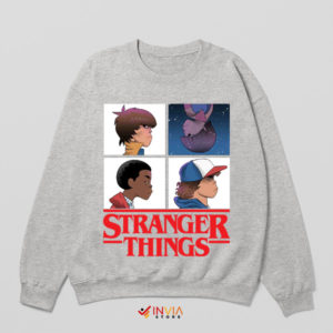 Stranger Things Characters Demon Days Sport Grey Sweatshirt