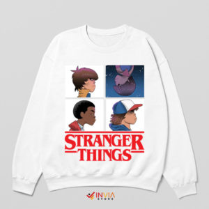 Stranger Things Characters Demon Days White Sweatshirt
