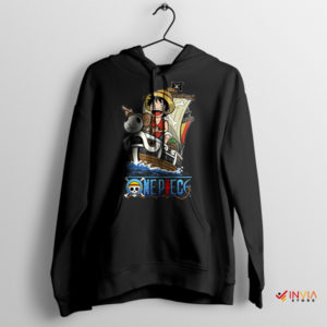 Sunny Days at Sea Luffy's Merry Boat Black Hoodie