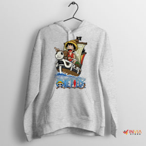 Sunny Days at Sea Luffy's Merry Boat Sport Grey Hoodie