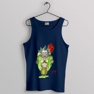 The Dark Pennywise It Rick Morty Navy Tank Top