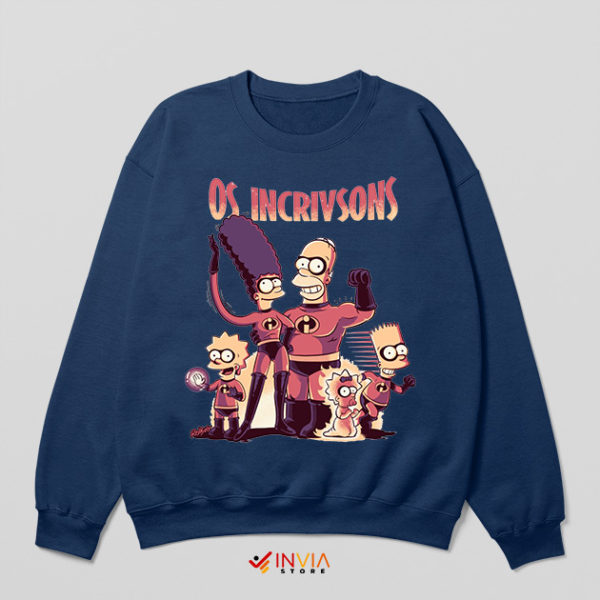 The Incredibles Movies Meme Simpsons Navy Sweatshirt