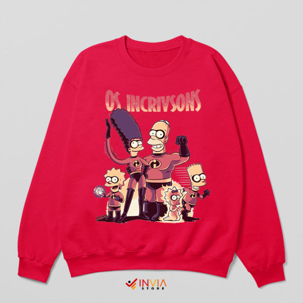 The Incredibles Movies Meme Simpsons Red Sweatshirt