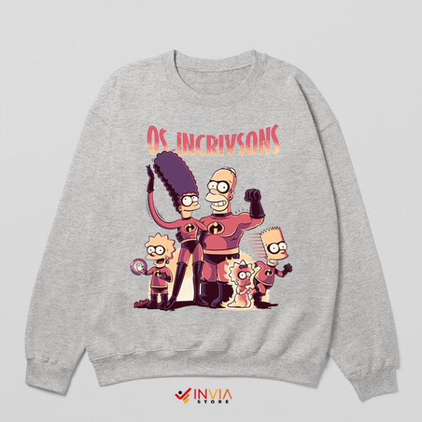 The Incredibles Movies Meme Simpsons Sport Grey Sweatshirt