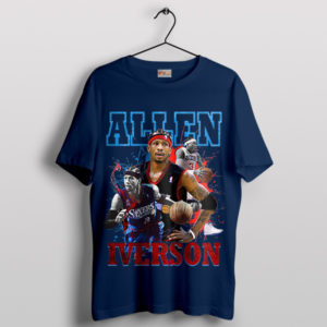 Time Machine Vintage Allen Iverson Navy T-Shirt
