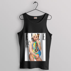 Trendy Celebrity Wear Dua Lipa Elle Black Tank Top