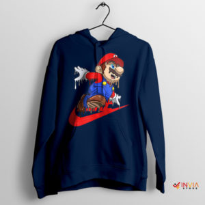 Warp World Trippy Mario Bros Journey Navy Hoodie