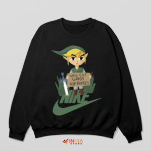 Zelda Edition Cutting Grass for Rupees Black Sweatshirt