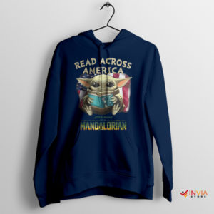 Baby Yoda Reads the States America Navy Hoodie