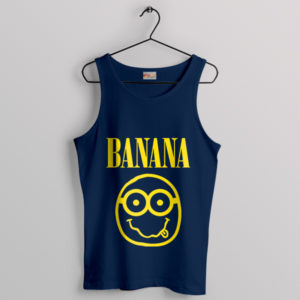 Banana Minions Rock Nirvana Meme Navy Tank Top