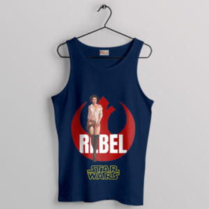 Beauty Sexy Princess Leia Rebel Symbol Navy Tank Top