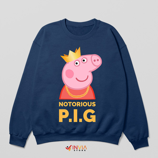 Biggie Smalls Goes Pink Peppa Navy Sweatshirt