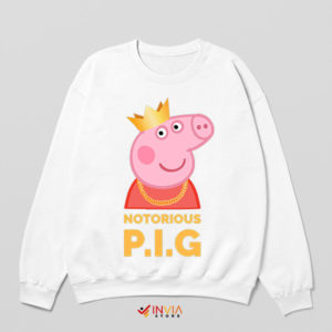 Biggie Smalls Goes Pink Peppa White Sweatshirt