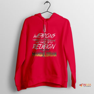 Blaster Beliefs The Mandalorian's Sacred Weaponry Red Hoodie