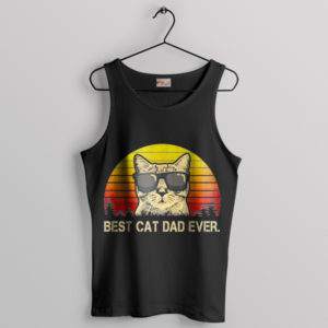 Cuddles Best Cat Dad Retro Black Tank Top