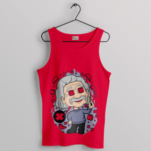 Cute and Clever Chibi Einstein Edition Red Tank Top