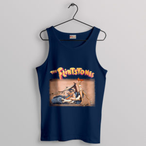 Funny The Flintstones' Lowbrow Odyssey Navy Tank Top