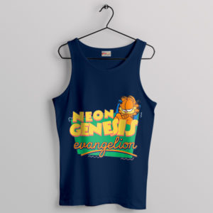 Genesis Garfield in Evangelion Style Navy Tank Top