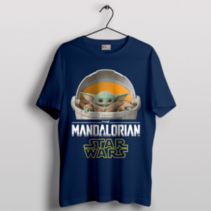 Guardian The Child Baby Yoda in Floating Pod Navy T-Shirt