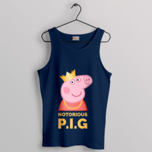 Hip-Hop Biggie Smalls Peppa Navy Tank Top