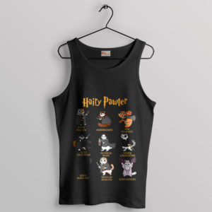 Hogmeowrts Legacy Hairy Pawter Cats Black Tank Top