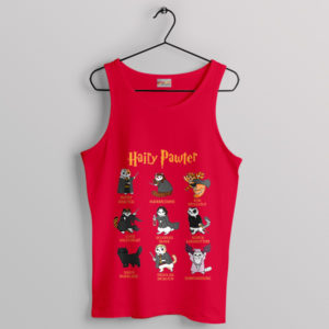 Hogmeowrts Legacy Hairy Pawter Cats Red Tank Top