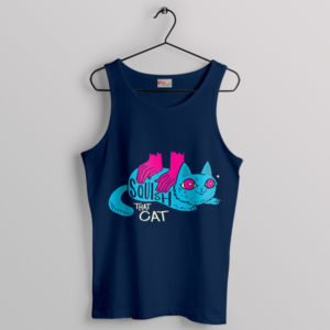 Kitty Cuteness Squish That Cat Navy Tank Top
