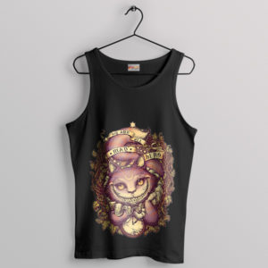 Madly Smiling Cheshire Cat Alice Black Tank Top