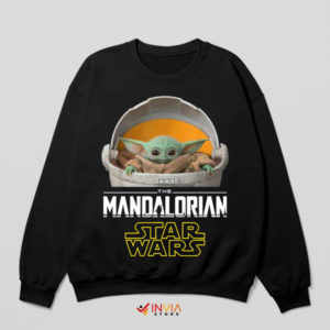 Mandalorian Baby Yoda's Floating Pod Black Sweatshirt