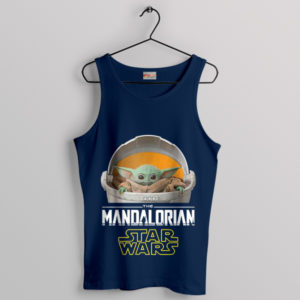 Mandalorian Magic Floating Pod Baby Yoda Navy Tank Top
