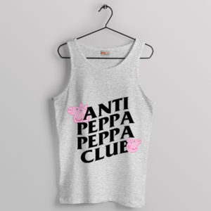 No Thanks Anti-Peppa Pig Club Sport Grey Tank Top
