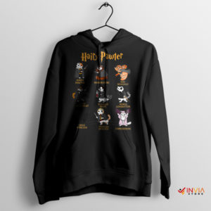 Paws and Patronus Hairy Pawter Cats Black Hoodie