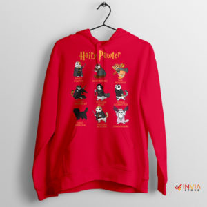 Paws and Patronus Hairy Pawter Cats Red Hoodie