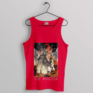 Portrait of a The Witcher Geralt's Red Tank Top