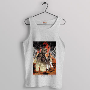 Portrait of a The Witcher Geralt's Sport Grey Tank Top