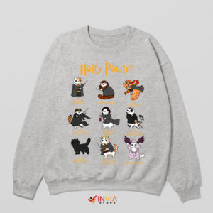 Purrfectly Potter Hairy Pawter Cats Sport Grey Sweatshirt