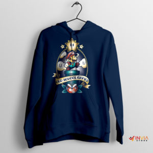 Run and Jump Super Old School Mario Navy Hoodie