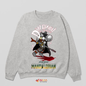 Space Warrior Showdown Din Djarin Galaxy Sport Grey Sweatshirt