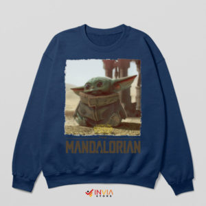 Tiny Guardian of the Galaxy Baby Yoda Navy Sweatshirt