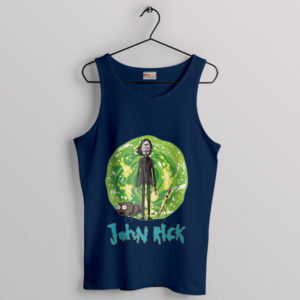 Wickified Wubba Lubba John Rick Navy Tank Top