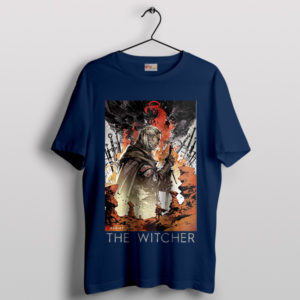 Witcher's Wear Legendary Geralt Portrait Navy T-Shirt