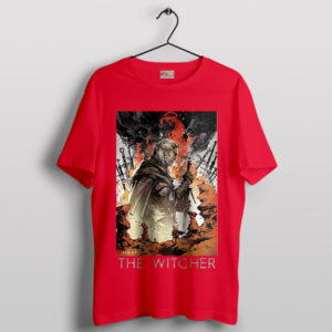 Witcher's Wear Legendary Geralt Portrait Red T-Shirt