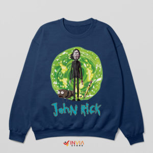 Wubba Lubba Wick John Rick Portal Navy Sweatshirt