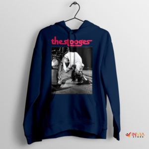 1970s Rock Revival The Stooges Retro Navy Hoodie